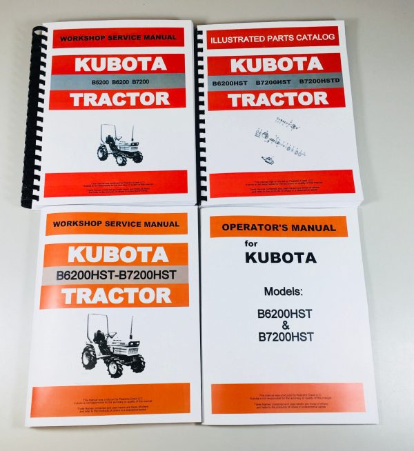 Kubota B6200Hst B6200Hste B6200Hstd Tractor Service Parts Operators Manual Shop