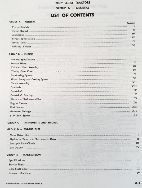 Case 311B General Purpose Tractors Service Manual Parts Set Pin 6095009 & After - Image 2