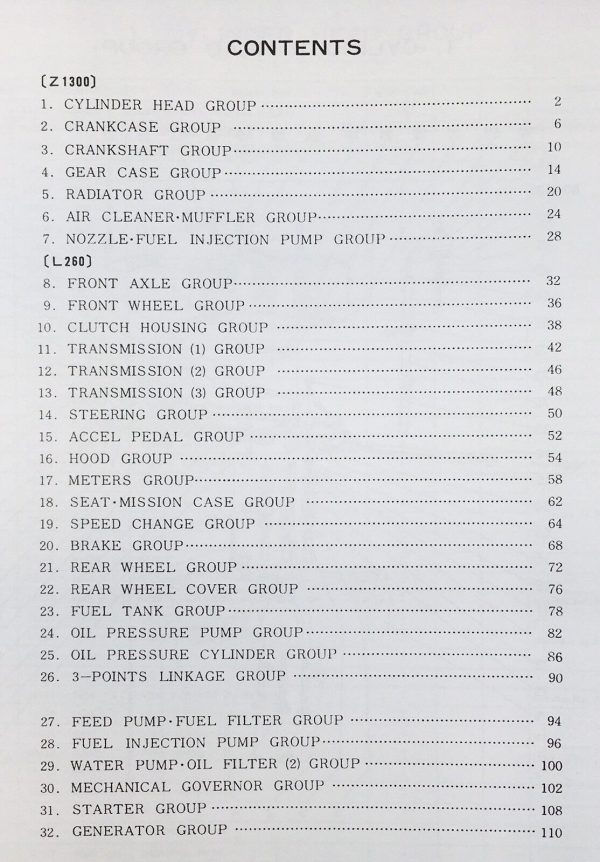 Kubota L260 Tractor Parts Assembly Manual Catalog Exploded Views Numbers - Image 2