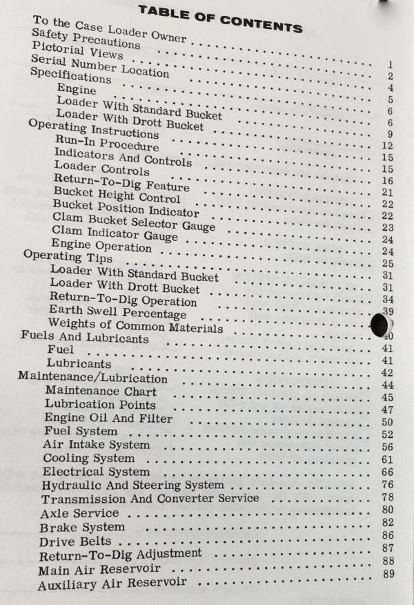 Case W26B Wheel Loader Operators Manual Owners Book Maintenance Adjustments More - Image 2