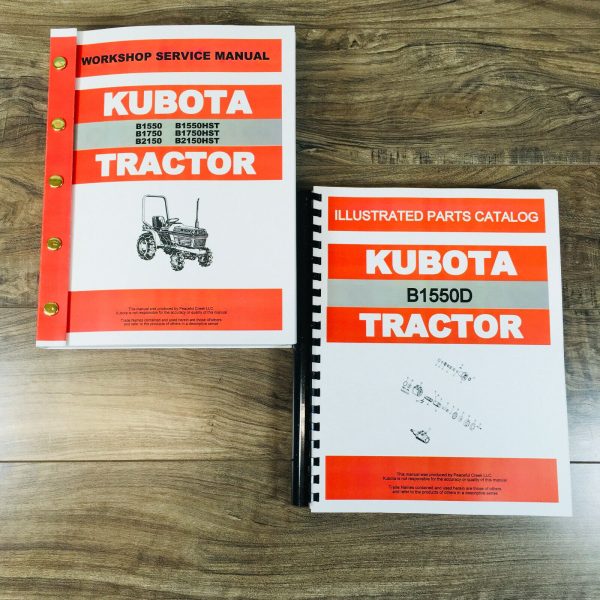 Kubota B1550D B1550 4Wd Tractor Service Manual Parts Catalog Repair Shop Book