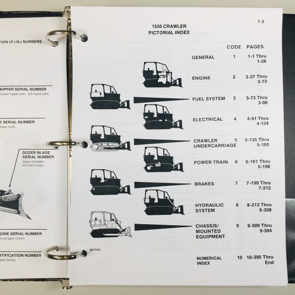 Case 1550 Crawler Dozer Technical Service Manual Parts Catalog Shop Book Set - Image 10