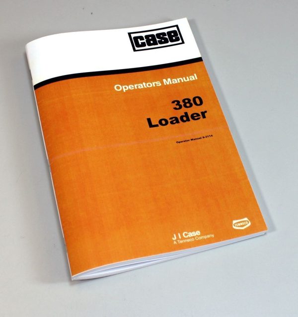 Case 380 Ll Backhoe Loader Landscaper Operators Owners Manual Box Blade Book