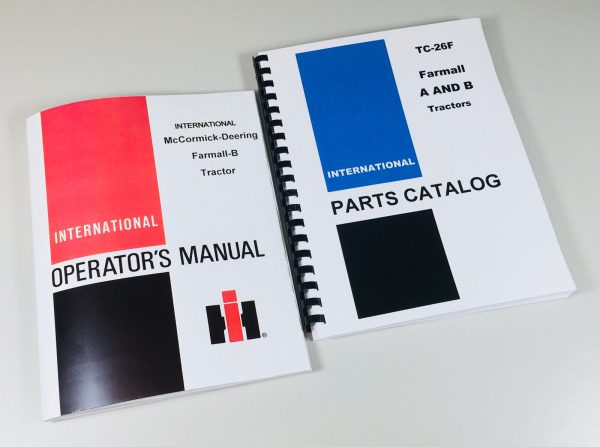 Farmall B Tractor Parts Catalog Owners Operator Manual Set International