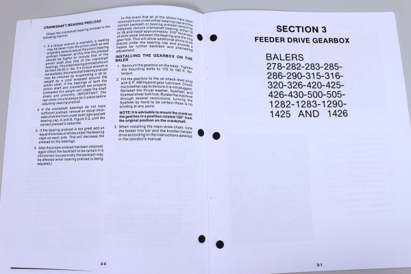 Sperry New Holland Square Balers Gearbox Service Repair Shop Manual Rectangular - Image 6