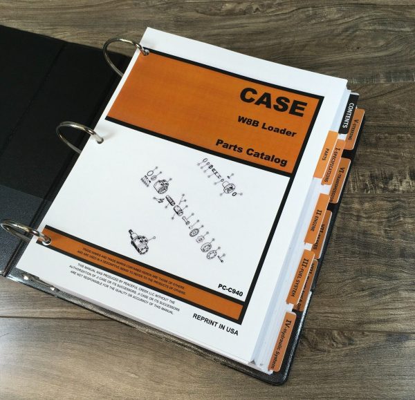 Case W8B Wheel Loader Service Manual Parts Catalog Repair Shop Set Workshop Book - Image 2