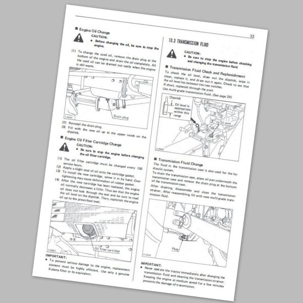 Kubota B6200D B7200D 4Wd Tractor Operators Owners Manual Maintenance Lubrication - Image 3
