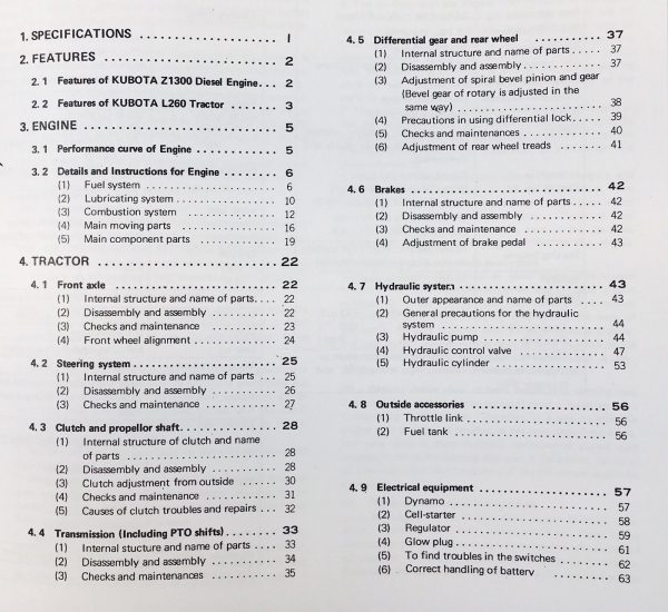 Kubota Tractor Model L 260 Service Manual Parts Catalog Set L260P L260 260 - Image 2