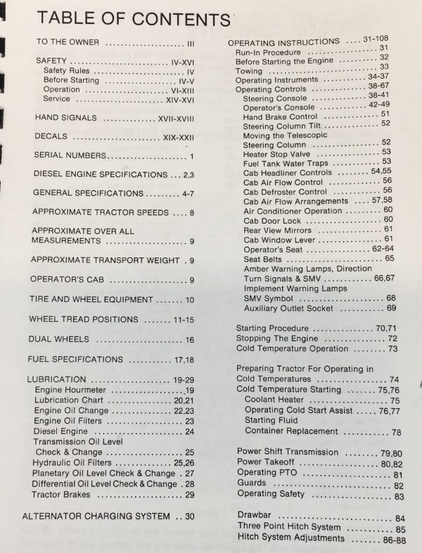 Case 4490 Tractor Operators Manual Owners Book Maintenance Adjustments More - Image 2