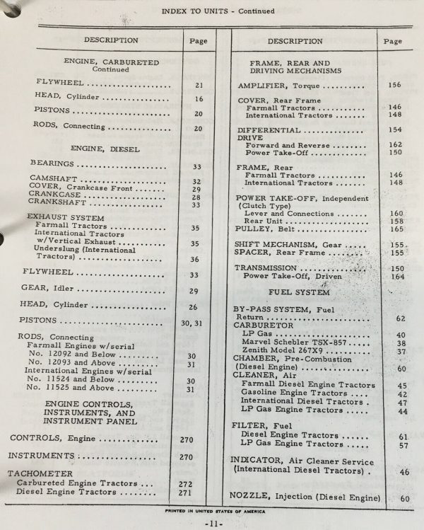 Farmall International 504 Diesel Tractor Service Parts Operators Manual Set D188 - Image 6