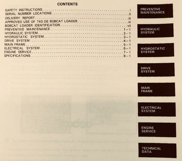 Bobcat 743B 743Ds Skid Steer Loader Service Manual Repair Shop Technical Book - Image 2