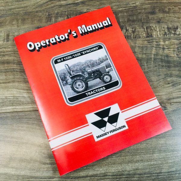 Massey Ferguson Mf 1030 1035 Syncro Tractor Operators Manual Owners Book