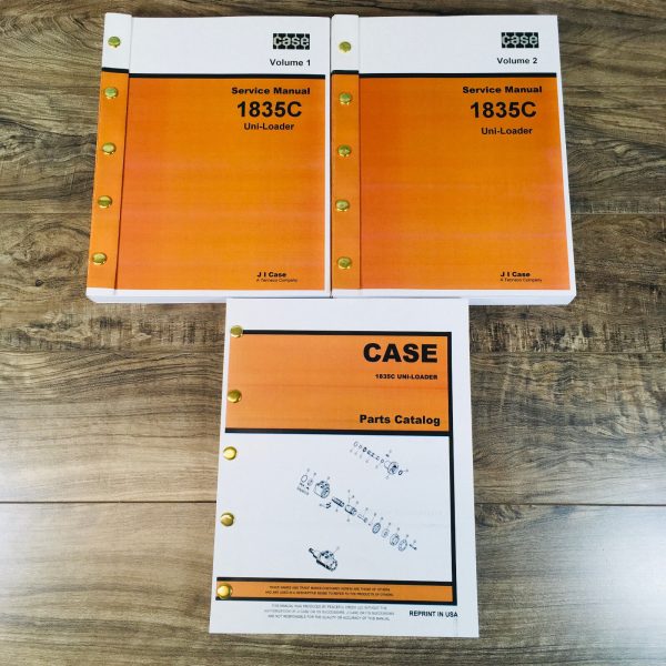 Case 1835C Skid Steer Uni-Loader Service Manual Parts Catalog Set Shop Book