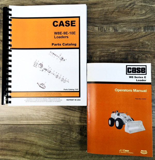 Case W8E Wheel Loader Parts Operators Manual Catalog Set Owners Assembly Book