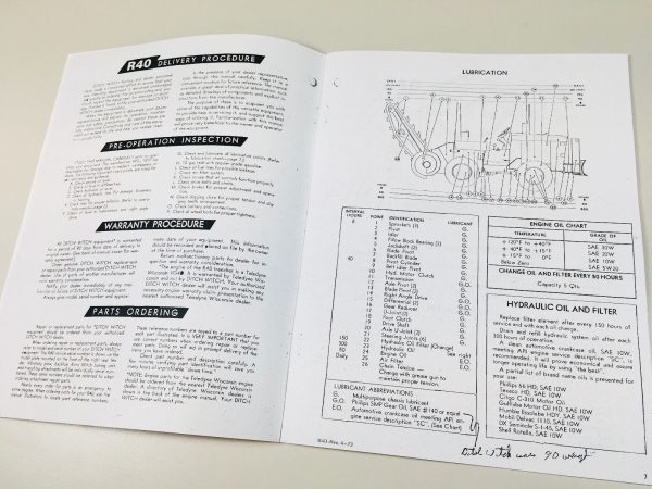 Ditch Witch R40 Trencher Owners Operators Manual Includes Parts Catalog Book - Image 3