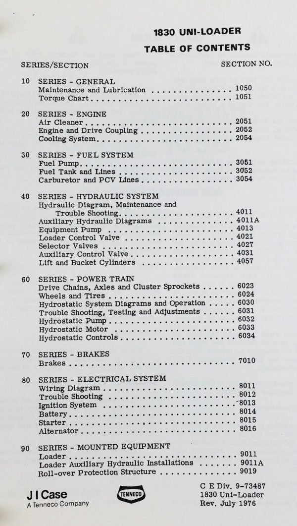 Case 1830 Uni Loader Skid Steer Loader Service Manual Repair Shop Book Technical - Image 2