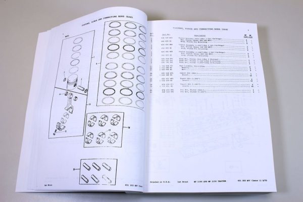 Massey Ferguson Mf1100 Mf1130 Tractor Parts Catalog Manual Book Assembly - Image 3