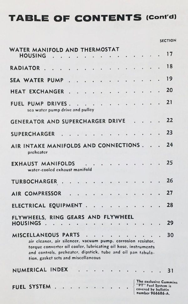 Cummins H-6-B, NH-180 HRF-6-B NHS-6-B Diesel Engines Parts Catalog Manual - Image 2