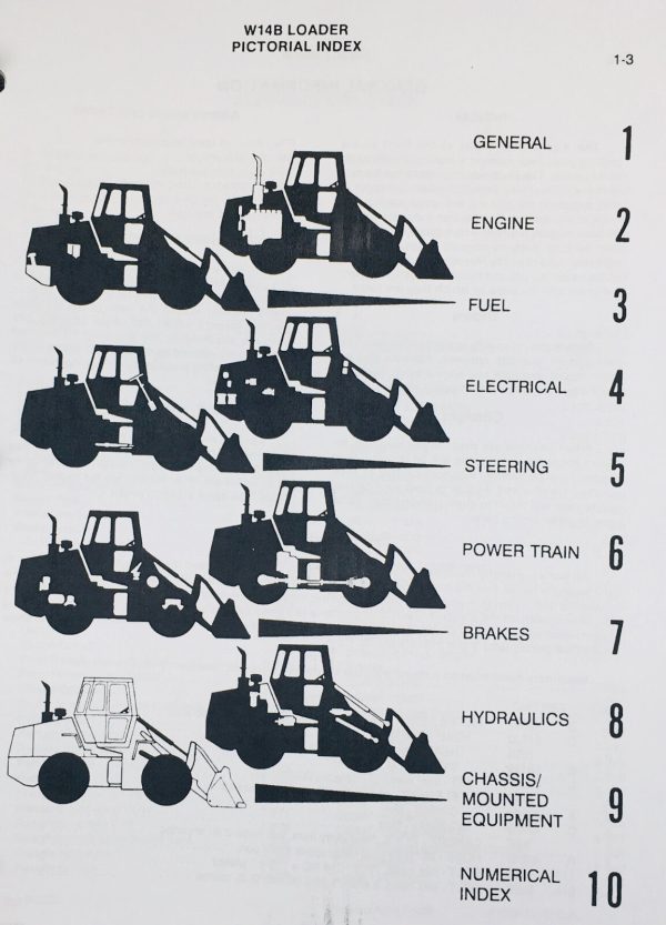 Case W14B Wheel Loader Service Parts Operators Manual Shop Repair Set - Image 10