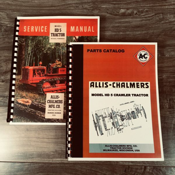 Set Allis Chalmers Hd 5 Hd5 Crawler Tractor Service Repair Manual Parts Catalog