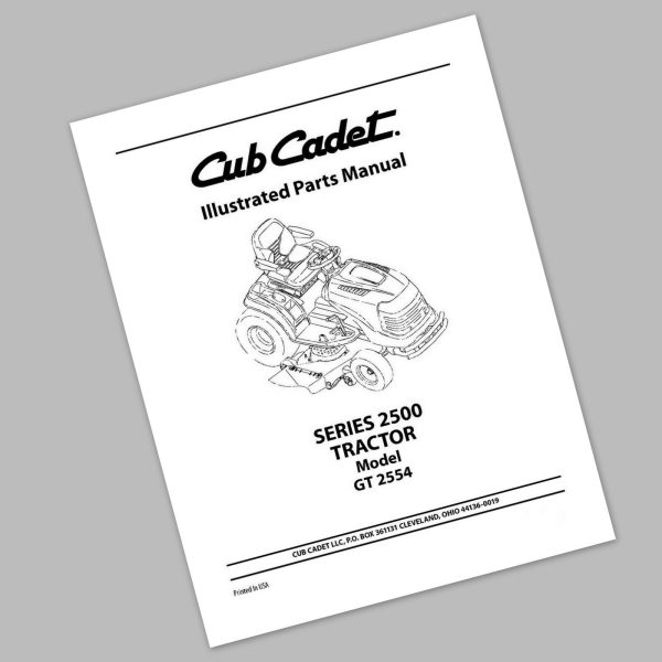 Cub Cadet 2554 Garden Tractor Parts Manual Catalog Book Assembly Schematics