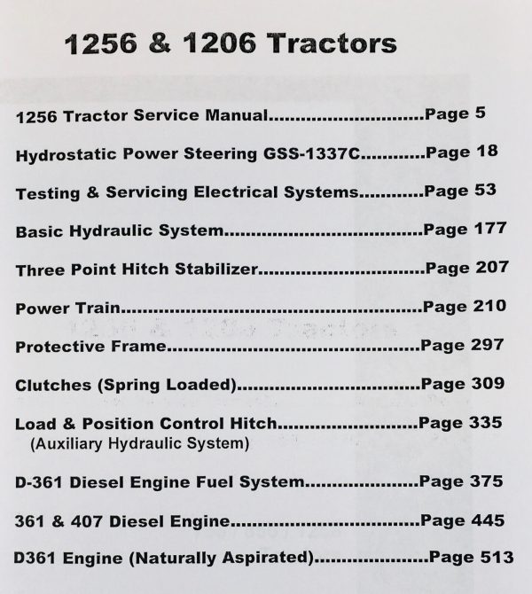 International Farmall 1206 Diesel Tractor Service Manual Parts Catalog Shop Book - Image 2