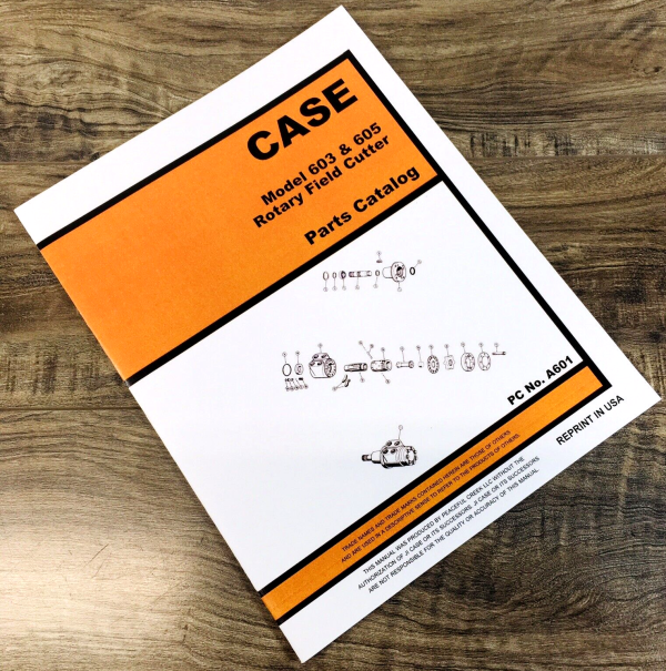 Case 603 605 Industrial Rotary Cutter Parts Manual Catalog Assembly Schematic