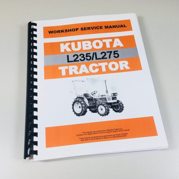 Kubota L235 L275 Tractor Service Repair Manual Technical Shop Book Overhaul