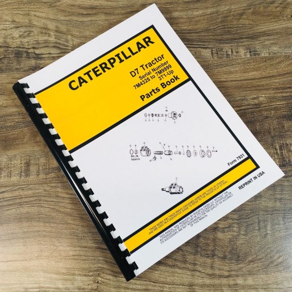 Caterpillar D7 Crawler Tractor Parts Manual Catalog Book S/N 7M4325-7M9999 Book