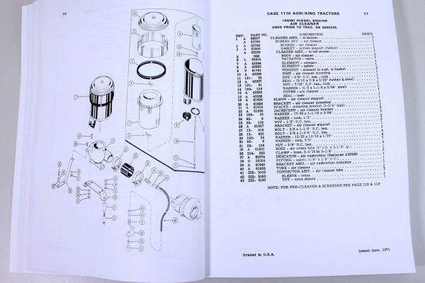 Case 1170 Tractor Parts Operators Manual Catalog Owners Set S/N Prior to 8675001 - Image 10