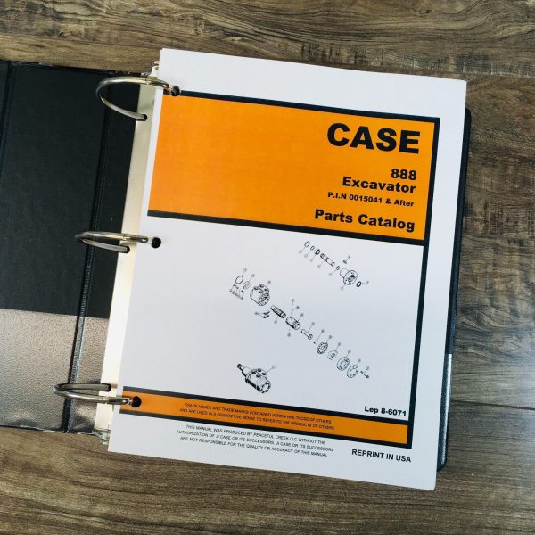 Case 888 Excavator Service Manual Parts Catalog Set Repair Shop PIN 15041-After - Image 12