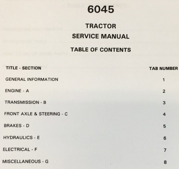 White 6045 Tractor Service Manual Repair Shop Technical Workshop Book Overhaul - Image 2