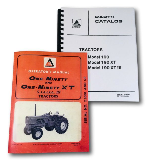 Allis Chalmers 190 190Xt Series Iii Tractor Parts Operators Manual Maintenance