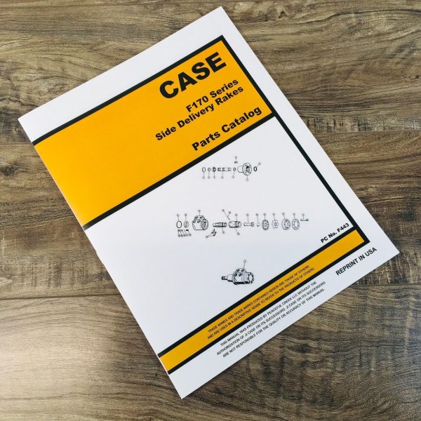 Case F170 Series Side Delivery Rakes Parts Manual Assembly Schematic Exploded