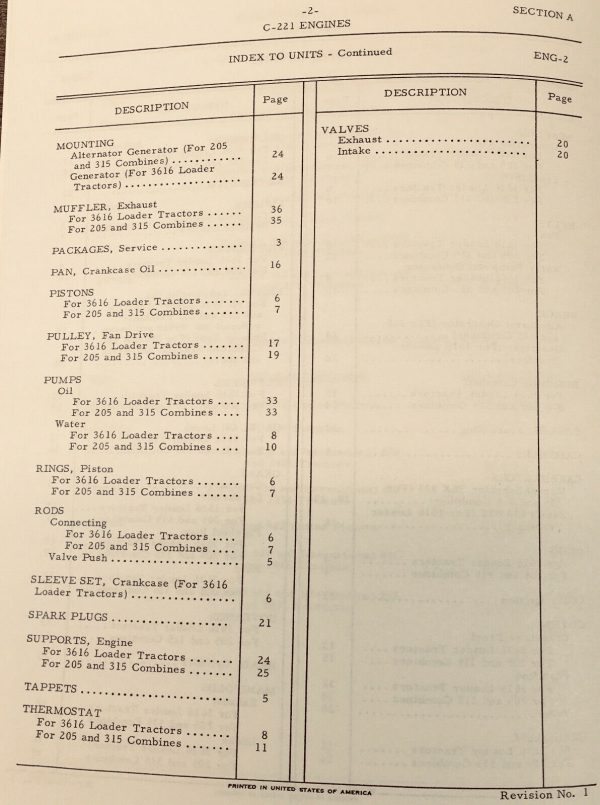 International 3616 Loader Tractor Engine Service Parts C-221 6 Cyl. Manual Set - Image 4