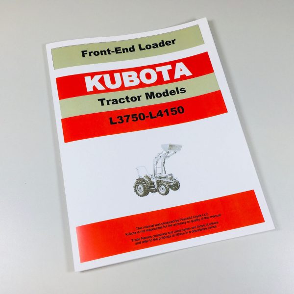 Kubota L3750 L4150 Dt Front End Loader Operators Manual Installation Owners