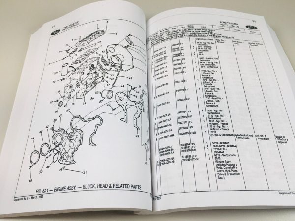 Ford 5110 5900 6410 6810 7410 Tractor Parts Manual Catalog Book Assembly - Image 7