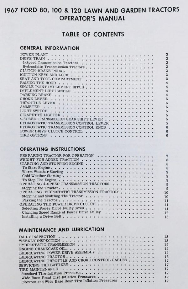 Ford 80 100 120 Lawn Garden Tractor Operators Owners Manual Lawn Mower Book - Image 2