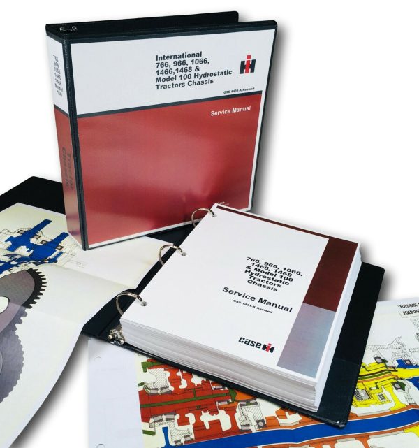 International 766 966 1066 1466 1468 Hydro 100 Tractor Service Manual Shop Book