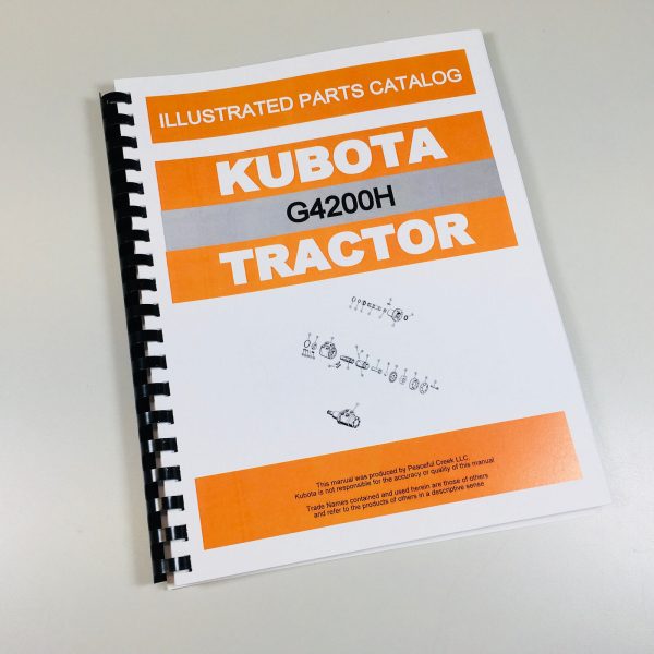 Kubota G4200H Tractor Parts Assembly Manual Catalog Exploded Views Numbers