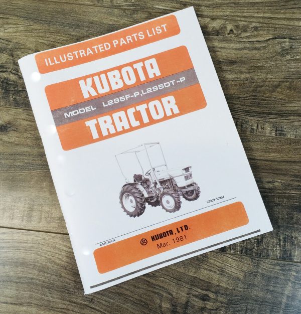 Kubota L295F-P L295Dt-P Tractor Parts Manual Catalog Book Assembly Schematics