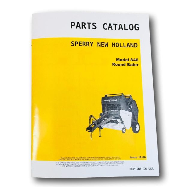 New Holland 846 Baler Parts Manual Catalog Book Assembly Schematic Exploded View