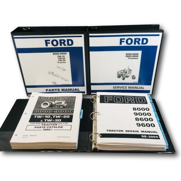 Ford 8000 9000 8600 9600 Tractor Service Parts Manual Repair Shop Set Workshop