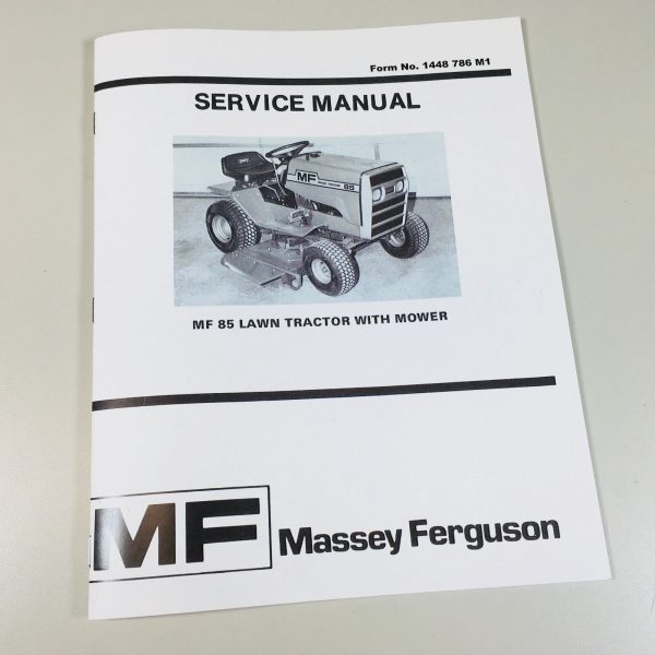 Massey Ferguson Mf 85 Lawn Garden Tractor Mower Service Shop Manual