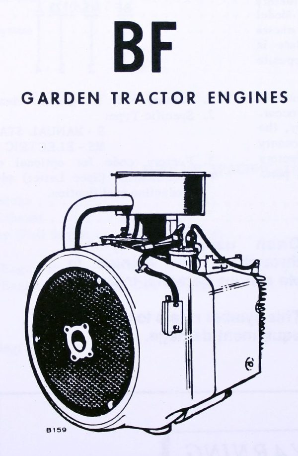 Bolens Qt-16 1666 Onan Bf Ms Engine Garden Tractor Service Parts Manual - Image 3