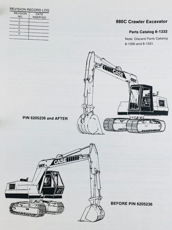 Case 880C Crawler Excavator Service Manual Parts Catalog Shop Binder Trackhoe - Image 8