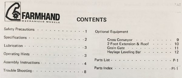 Farmhand 716 Auger Box F49-A Operators Manual Instruction Parts List Catalog - Image 2