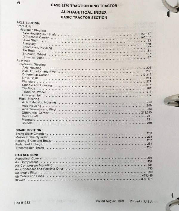 Case 2870 Traction King Tractor Service Manual Parts Catalog Repair Shop Set - Image 6