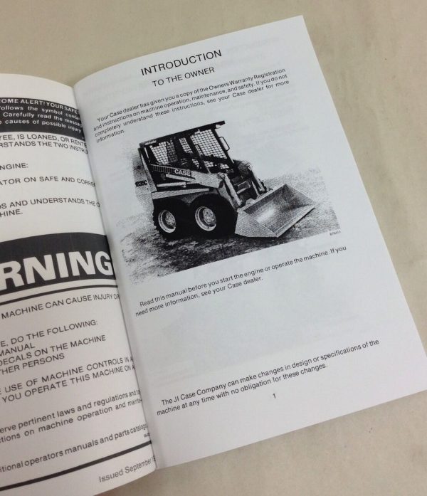 Case 1835C Uni-Loader Skid Steer Operators Owners Manual Operation Controls - Image 2