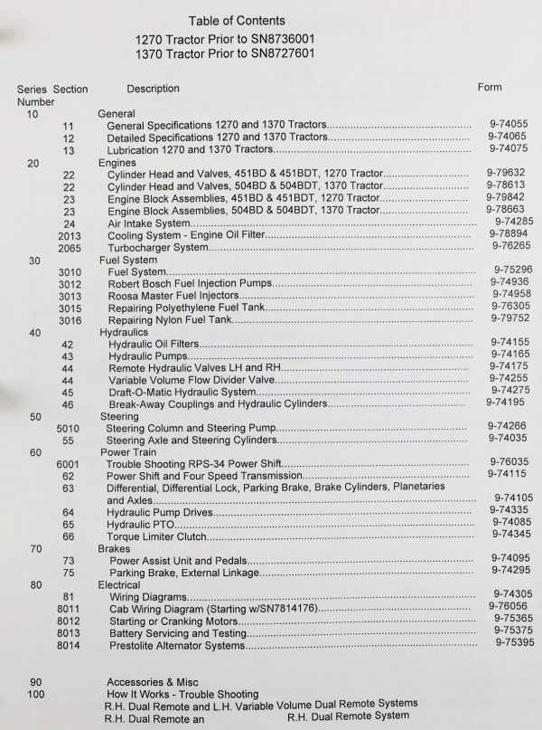 Case 1270 Tractor Service Parts Operators Manual Shop Set - Image 2